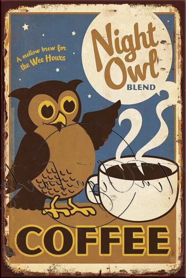 WEE HOURS Retro/ Vintage Tin Metal Sign Man Cave, Wall Home Décor, Shed-Garage, and Bar