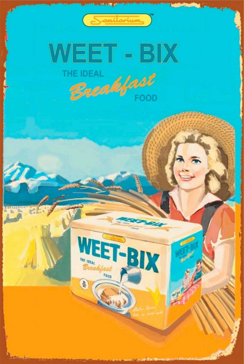 weetbix cereal new tin metal sign MAN CAVE - Tin Sign Factory Australia