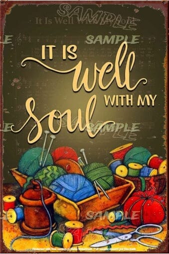 WELL WITH MY SOUL Retro/ Vintage Tin Metal Sign Man Cave, Wall Home Décor, Shed-Garage, and Bar