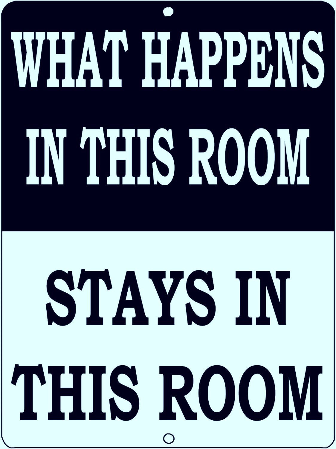 WHAT HAPPENS IN THIS ROOM Retro/Vintage Metal Plaque Sign Style Man Cave Garage Work Office