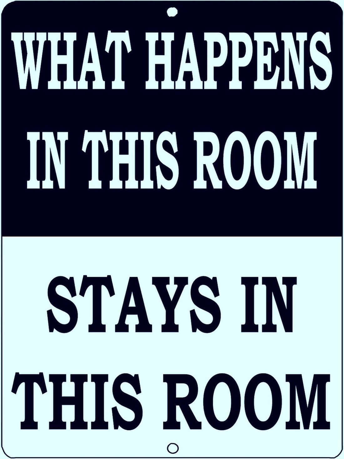 WHAT HAPPENS IN THIS ROOM Retro/Vintage Metal Plaque Sign Style Man Cave Garage Work Office