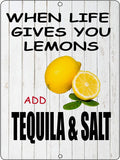 WHEN LIFE GIVES YOU LEMONS Retro/Vintage Metal Plaque Sign Style Man Cave Garage Work Office