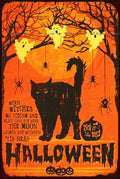 WHEN WITCHES GO RIDING Halloween Funny Rustic Retro/Vintage Wall Café or Bar Tin Metal Sign