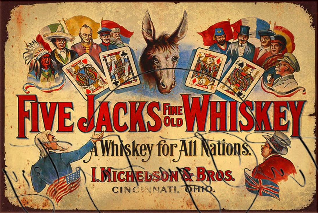 WHISKEY FOR ALL Retro/ Vintage Tin Metal Sign Man Cave, Wall Home Décor, Shed-Garage, and Bar