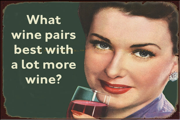 WINE PAIRS Vintage Retro Rustic Garage Wall Man Cave Metal Sign
