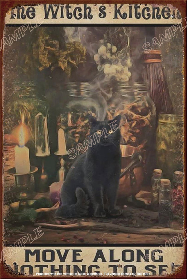 WITCH'S KITCHEN Retro/ Vintage Tin Metal Sign Man Cave, Wall Home Décor, Shed-Garage, and Bar