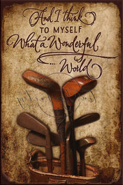 WONDERFUL WORLD Retro/ Vintage Tin Metal Sign Man Cave, Wall Home Décor, Shed-Garage, and Bar