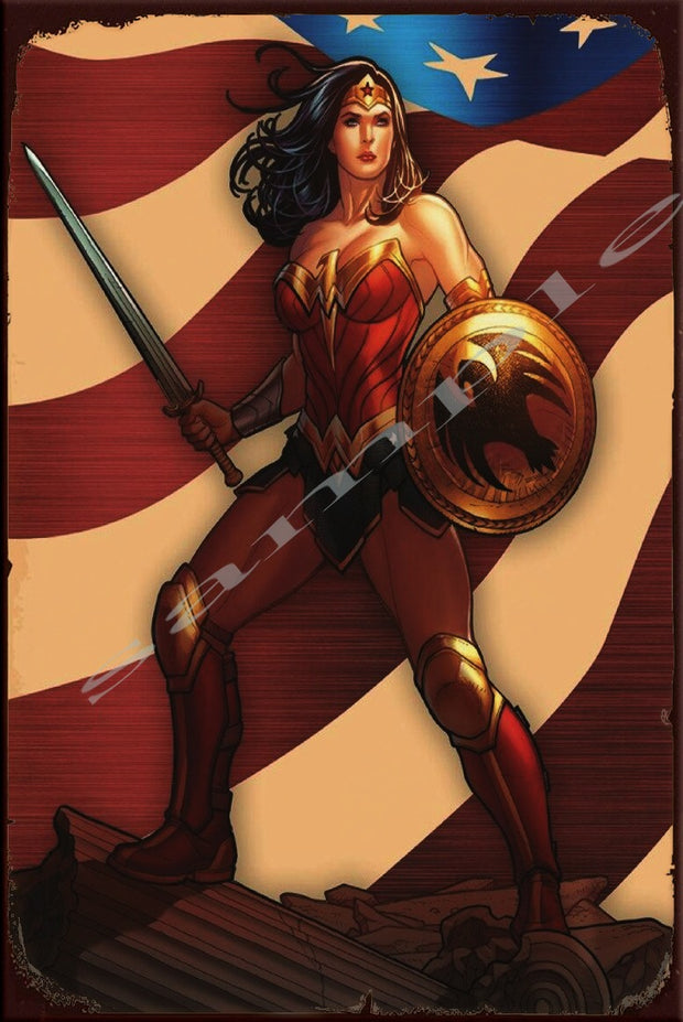 WONDERWOMAN Retro/ Vintage Wall Home Décor, Shed-Garage and Bar Tin Metal Sign