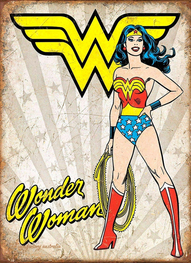 WONDER WOMAN Retro/Vintage Metal Plaque Sign Style Man Cave Garage
