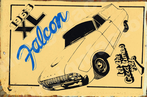 H1963 XL Falcon Rustic Look Vintage Tin Metal Sign Man Cave, Shed-Garage & Bar Sign metal sign