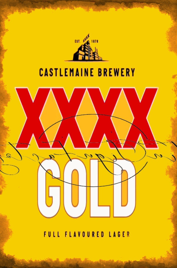 GOLD FLAVOURED XXXX Retro/ Vintage Tin Metal Sign, Wall Art Home Décor, Shed-Garage, and Bar