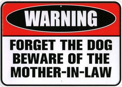 Beware Of The Mother In Law Metal Tin Sign free postage 30 x 40 cm - TinSignFactoryAustralia