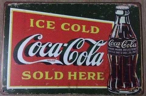 COKE Retro Vintage Metal Tin Sign Rustic Look 20 x 30 cm - Tin Sign Factory Australia