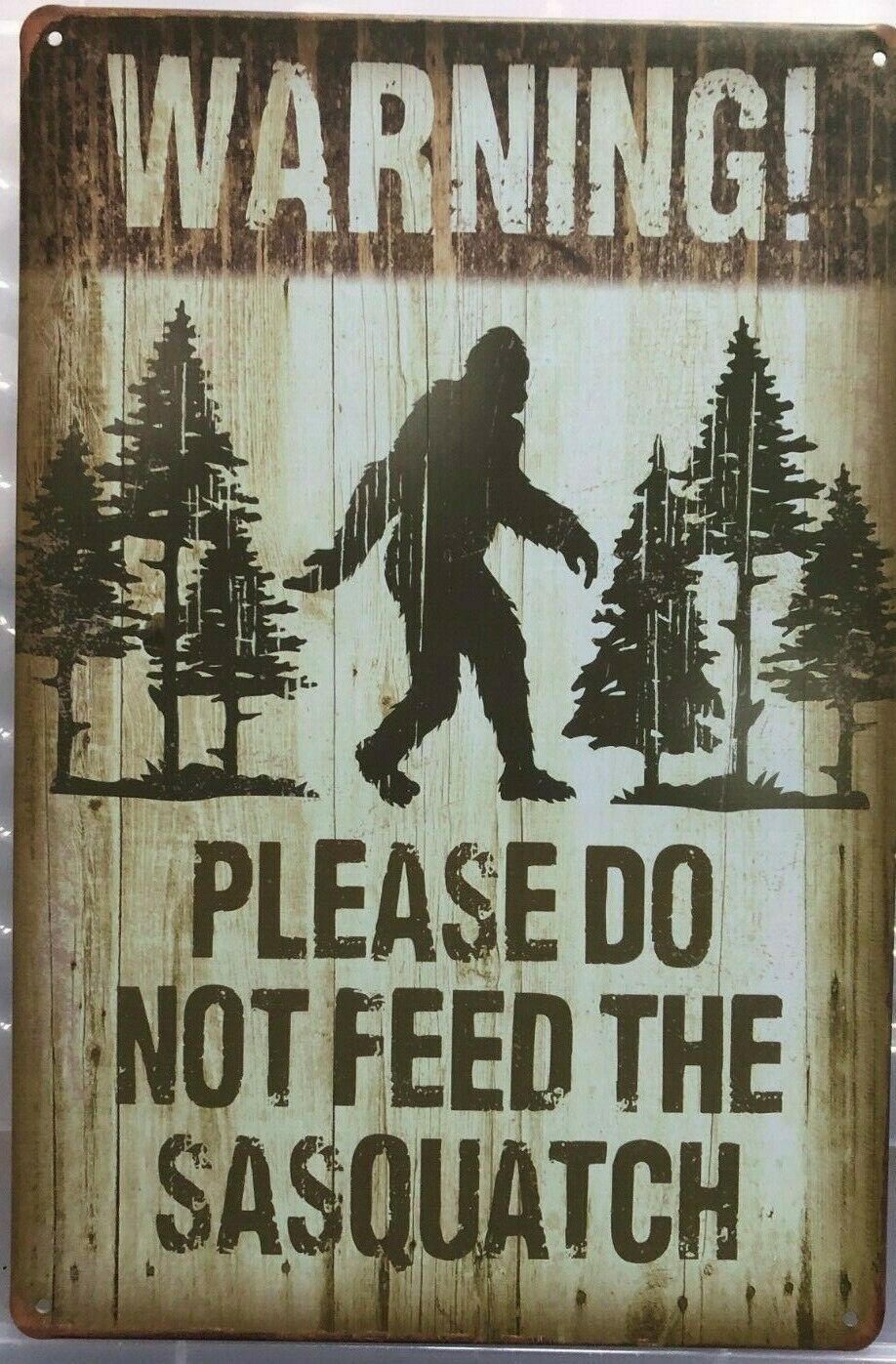 SASQUATCH Vintage Rustic Retro Mancave Metal Tin Sign 20 x 30 cm - Tin Sign Factory Australia