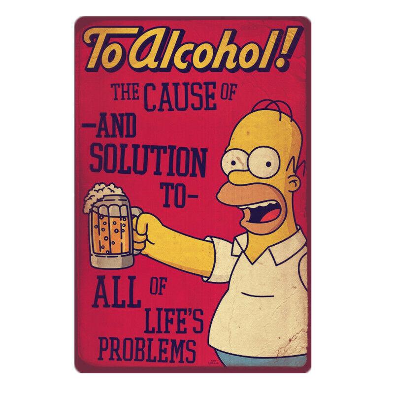 SIMPSONS Rustic Look Vintage Tin Metal Sign Man Cave 20 x 30 cm - Tin Sign Factory Australia