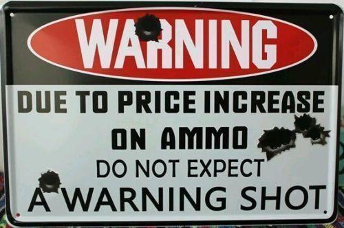 WARNING Tin Metal Sign Rustic Look 20 x 30 cm